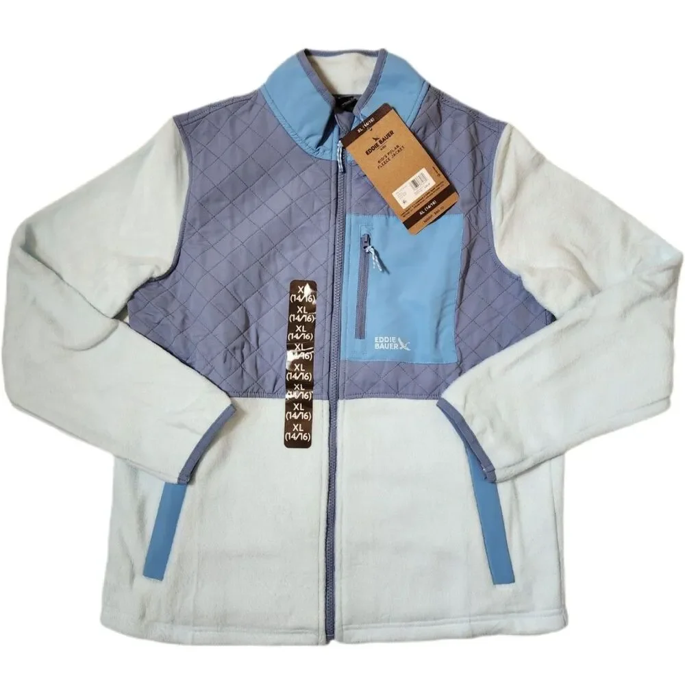 Eddie Bauer Kids Polar Fleece Jacket XL 14/16 Light Blue